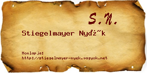 Stiegelmayer Nyék névjegykártya